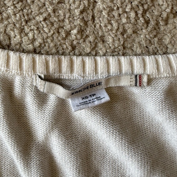 Urban outfitters/kimchi blue white babydoll sweater top with ribbon/bow tie - Picture 3 of 3